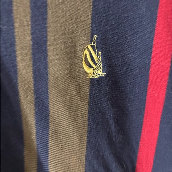 Vintage Nautica Blue and Yellow Polo Shirt with Vertical Stripes - Picture 2 of 4